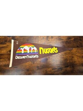 Vintage Denver Nuggets NBA Felt Pennant Collectible Sports Memorabilia 29.5 inch